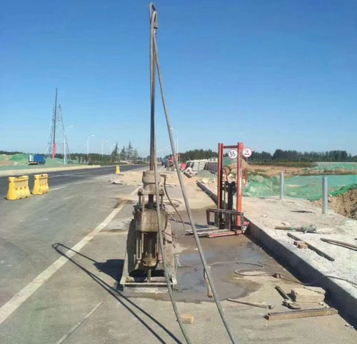 西岗公路高聚物注浆加固